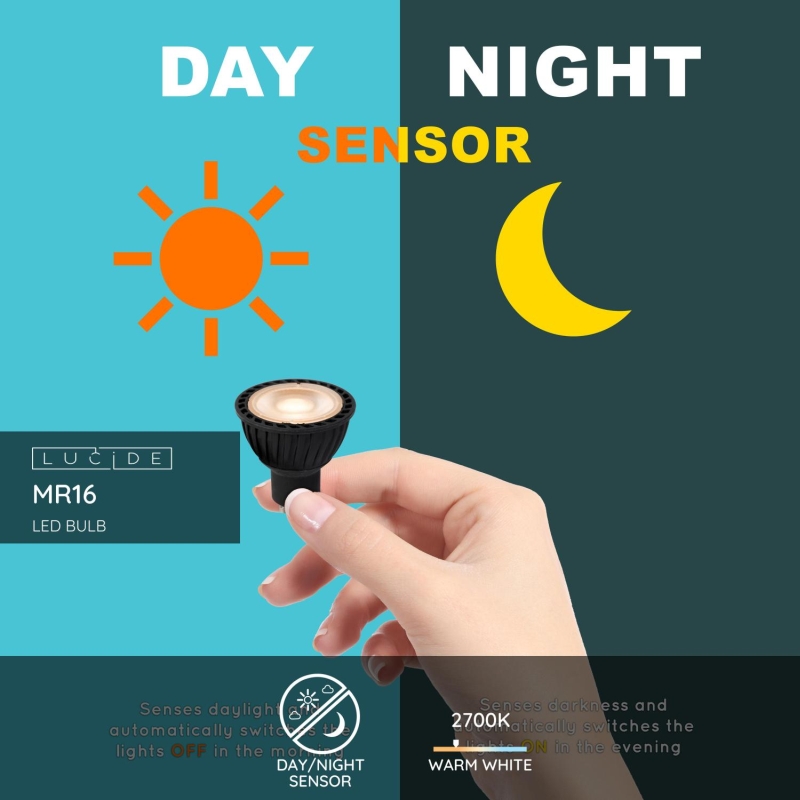 Lucide MR16 - Led žiarovka - Ø 5 cm - LED - GU10 - 1x5W 2600K/2800K - Čierna